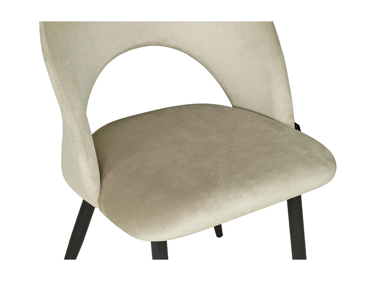 Sedia da pranzo imbottita in velluto tortora mod. Zoe (2pz.)