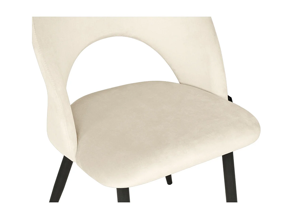 Sedia da pranzo imbottita in velluto beige mod. Zoe (2pz.)