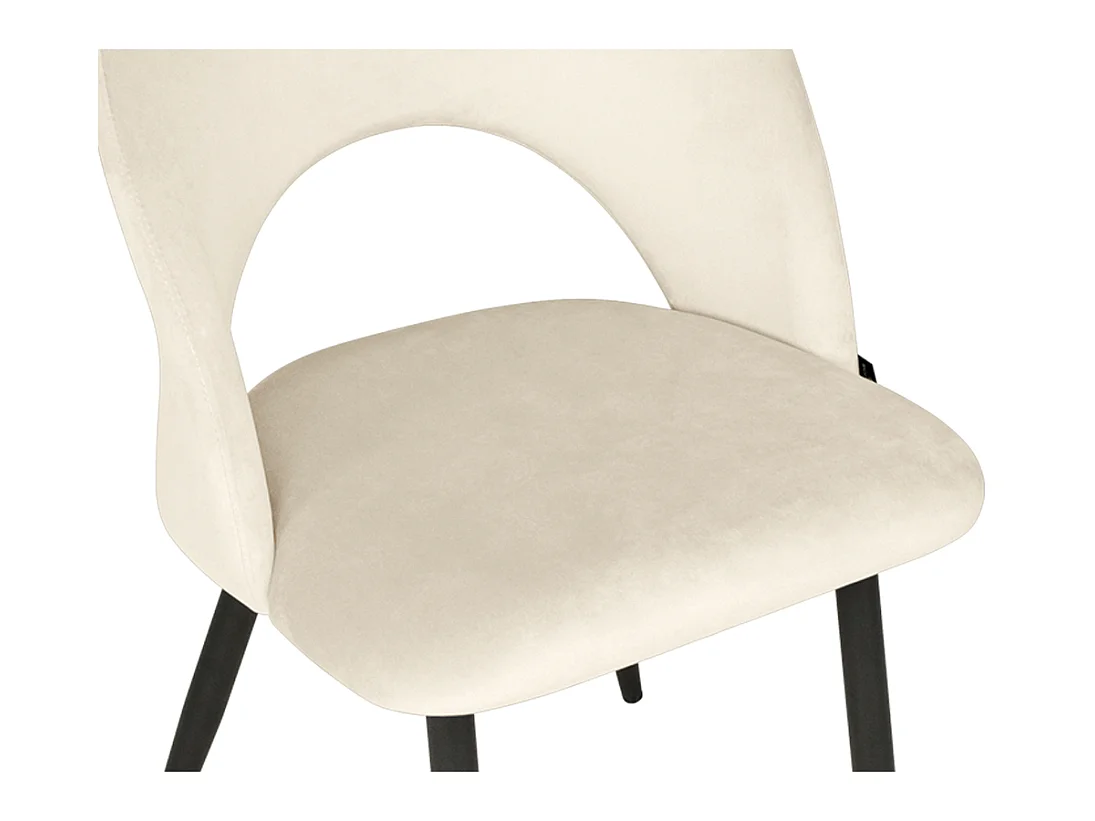 Sedia da pranzo imbottita in velluto beige mod. Zoe (2pz.)