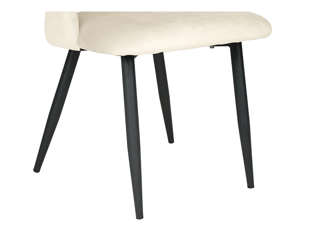 Sedia da pranzo imbottita in velluto beige mod. Zoe (2pz.)