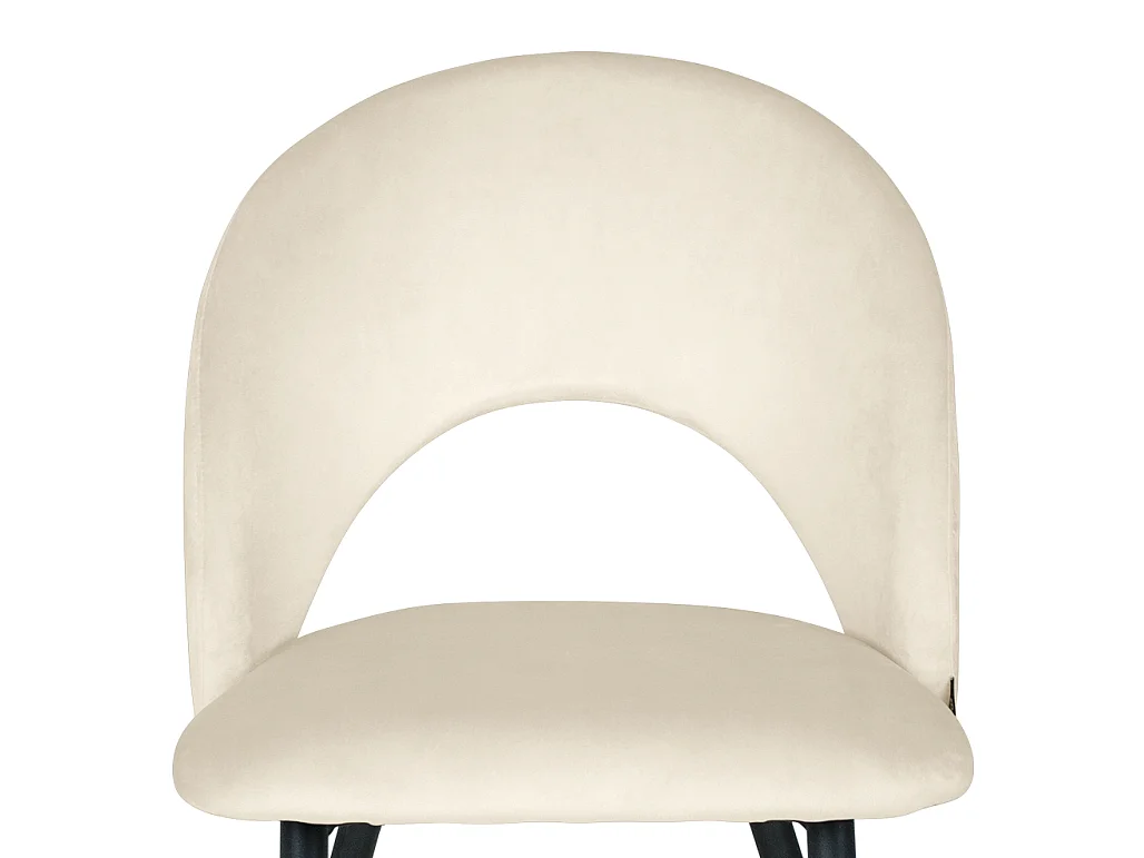 Sedia da pranzo imbottita in velluto beige mod. Zoe (2pz.)