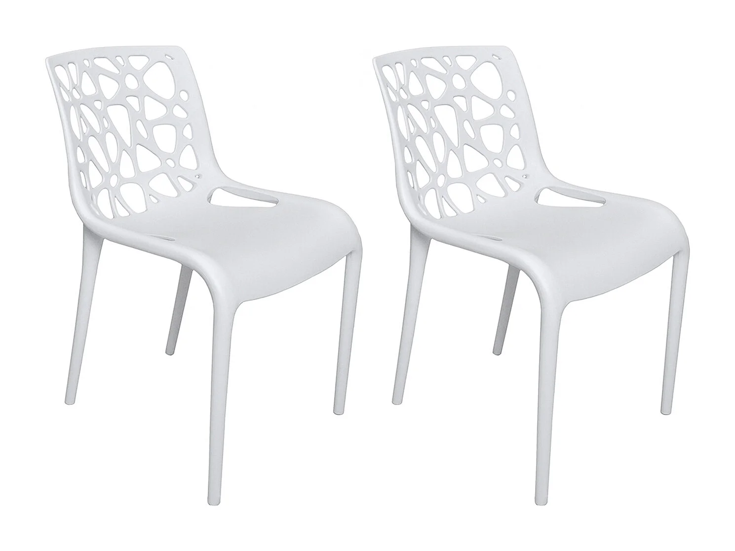 Sedia in polipropilene bianca impilabile mod. Greta (2 Pz.)