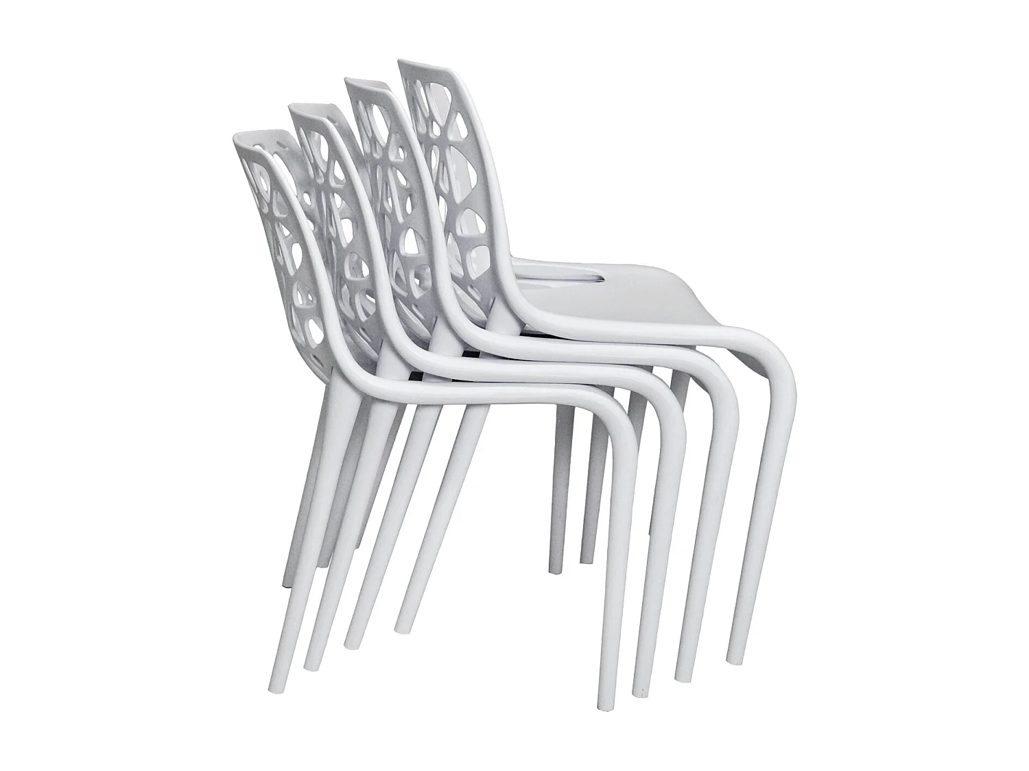 Sedia in polipropilene bianca impilabile mod. Greta (2 Pz.)