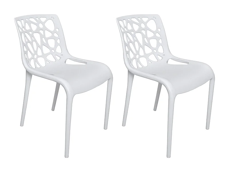 Sedia in polipropilene bianca impilabile mod. Greta (2 Pz.)