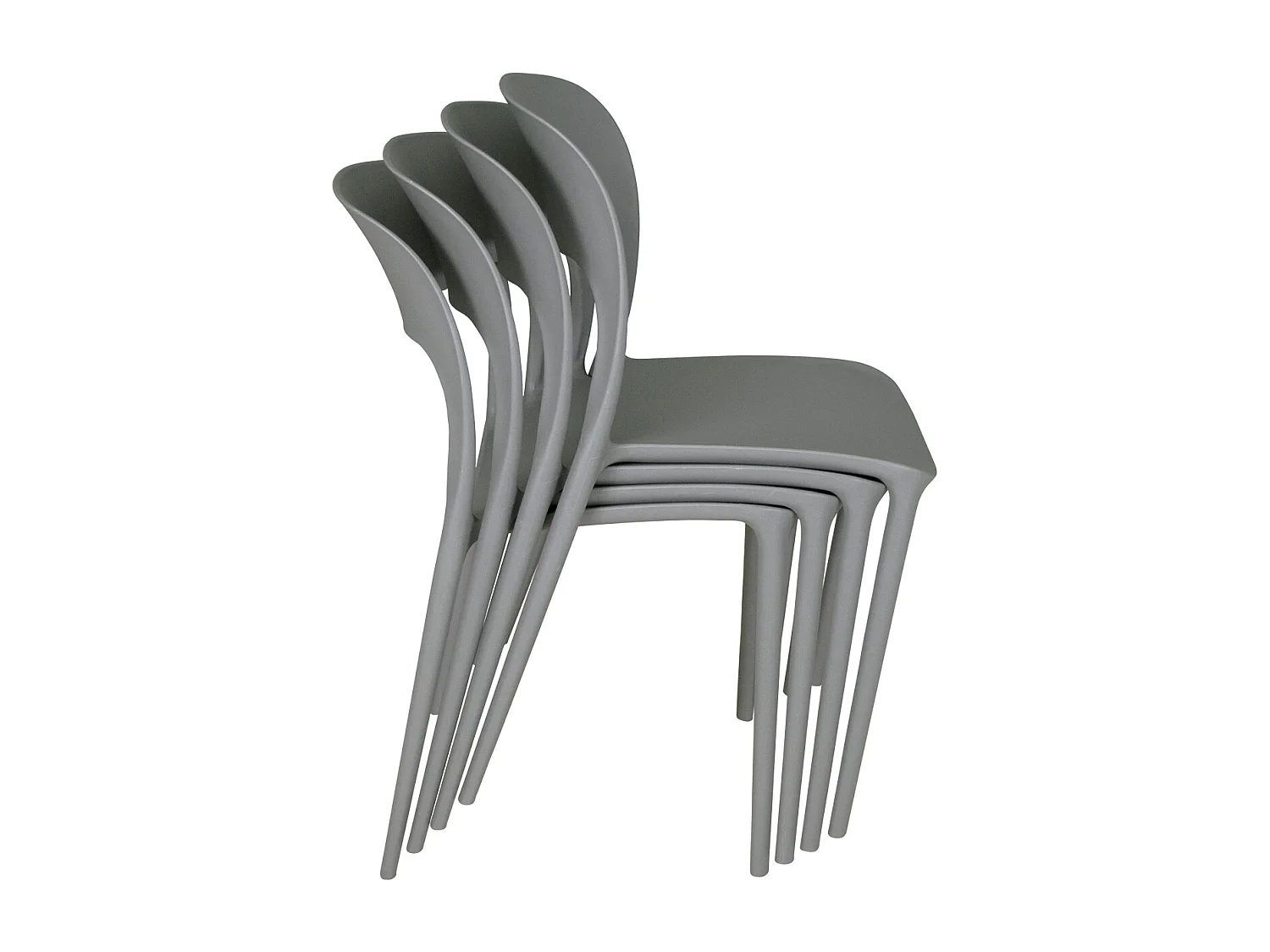 Sedia impilabile in polipropilene grigio scuro mod. Maya  (2 Pz.)