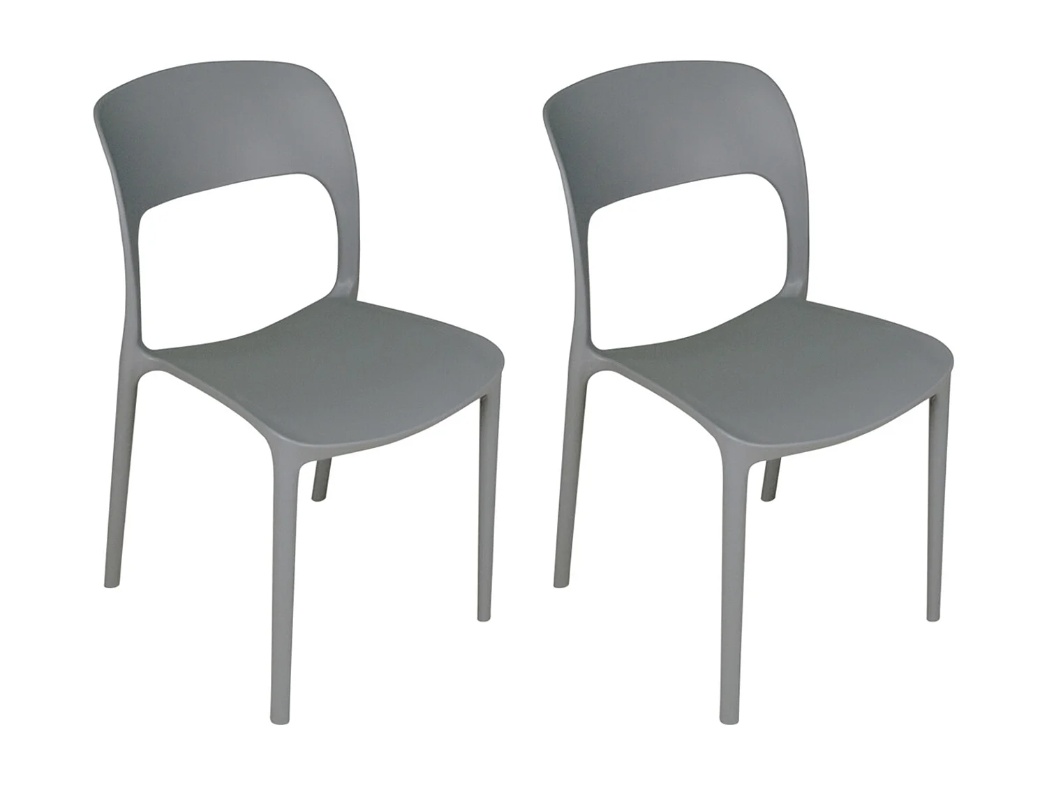 Sedia impilabile in polipropilene grigio scuro mod. Maya  (2 Pz.)