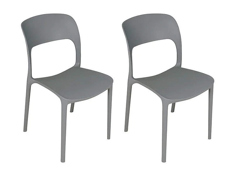 Sedia impilabile in polipropilene grigio scuro mod. Maya  (2 Pz.)