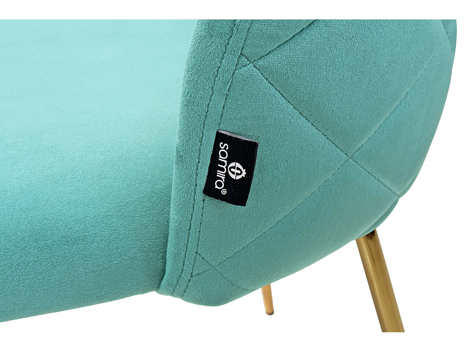 Sedia da pranzo imbottita in velluto verde tiffany mod. Nicole (2 Pz.)