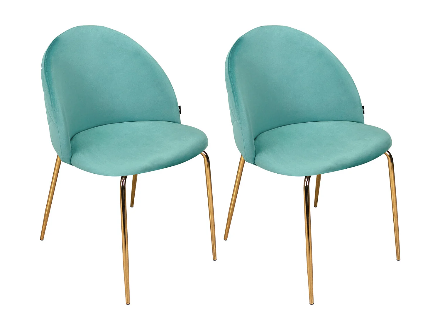 Sedia da pranzo imbottita in velluto verde tiffany mod. Nicole (2 Pz.)