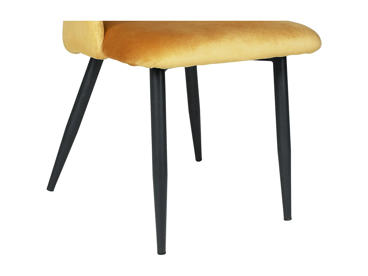 Sedia da pranzo imbottita in velluto giallo senape mod. Zoe (2pz.)