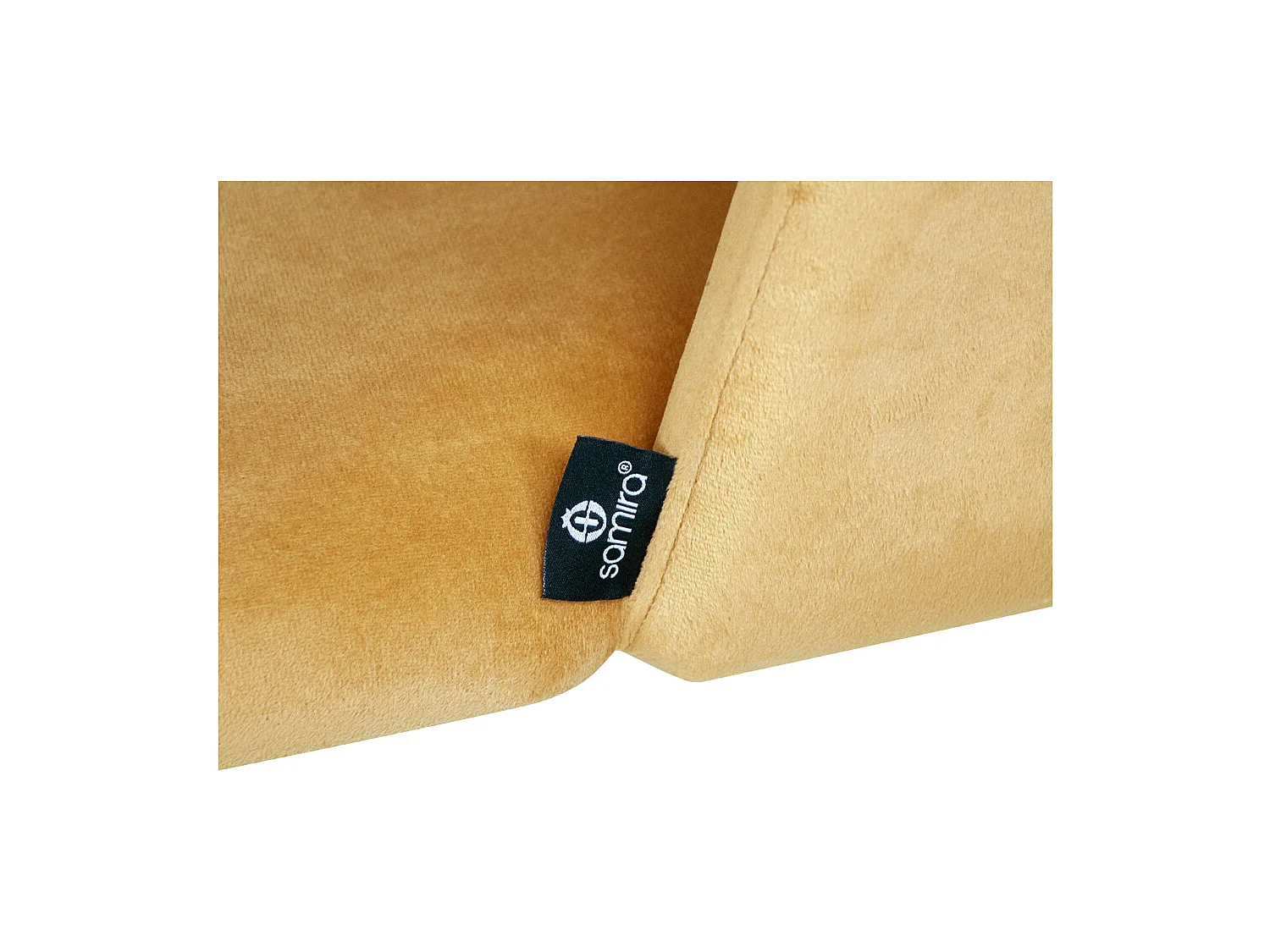 Sedia da pranzo imbottita in velluto giallo senape mod. Zoe (2pz.)