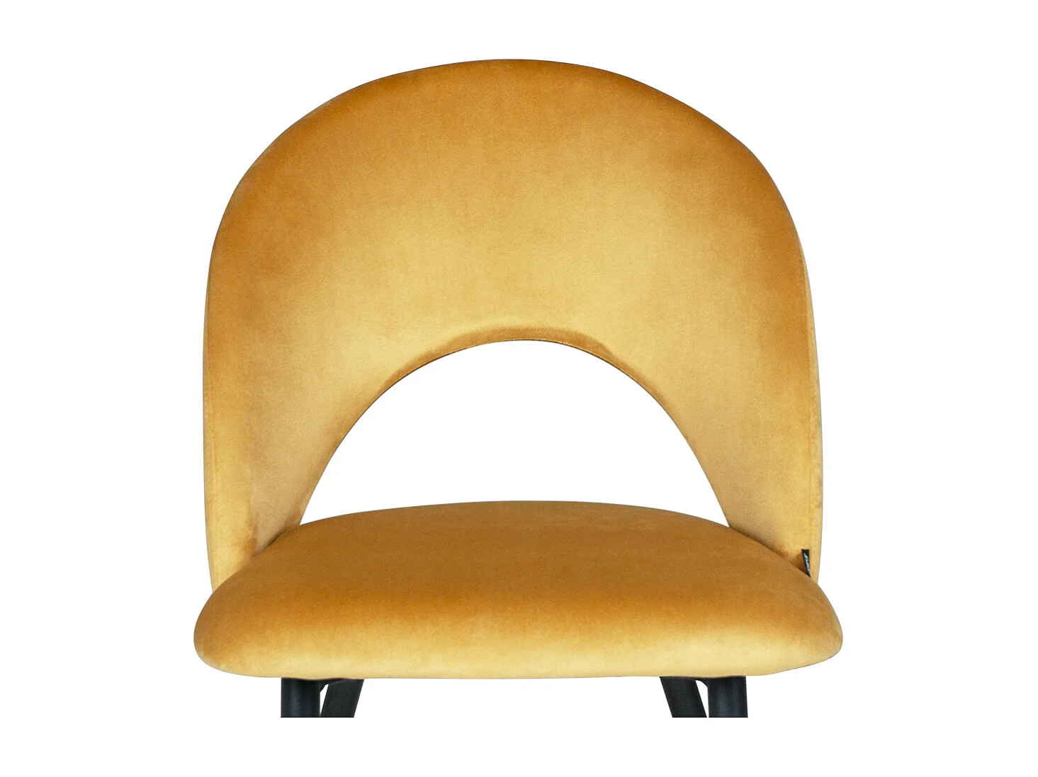 Sedia da pranzo imbottita in velluto giallo senape mod. Zoe (2pz.)