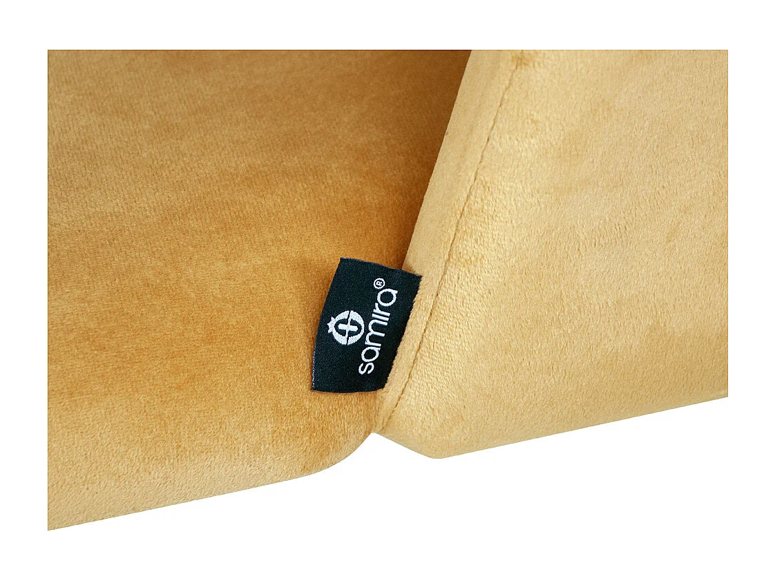 Sedia da pranzo imbottita in velluto giallo senape mod. Zoe (2pz.)