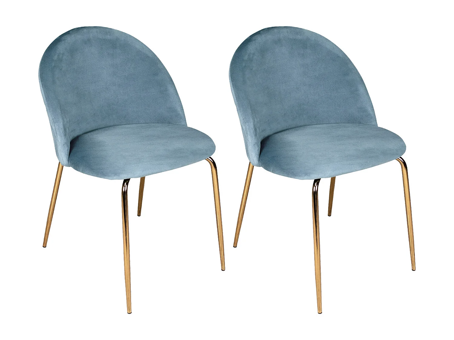 Sedia da pranzo imbottita in velluto carta da zucchero mod. Nicole (2 Pz.)