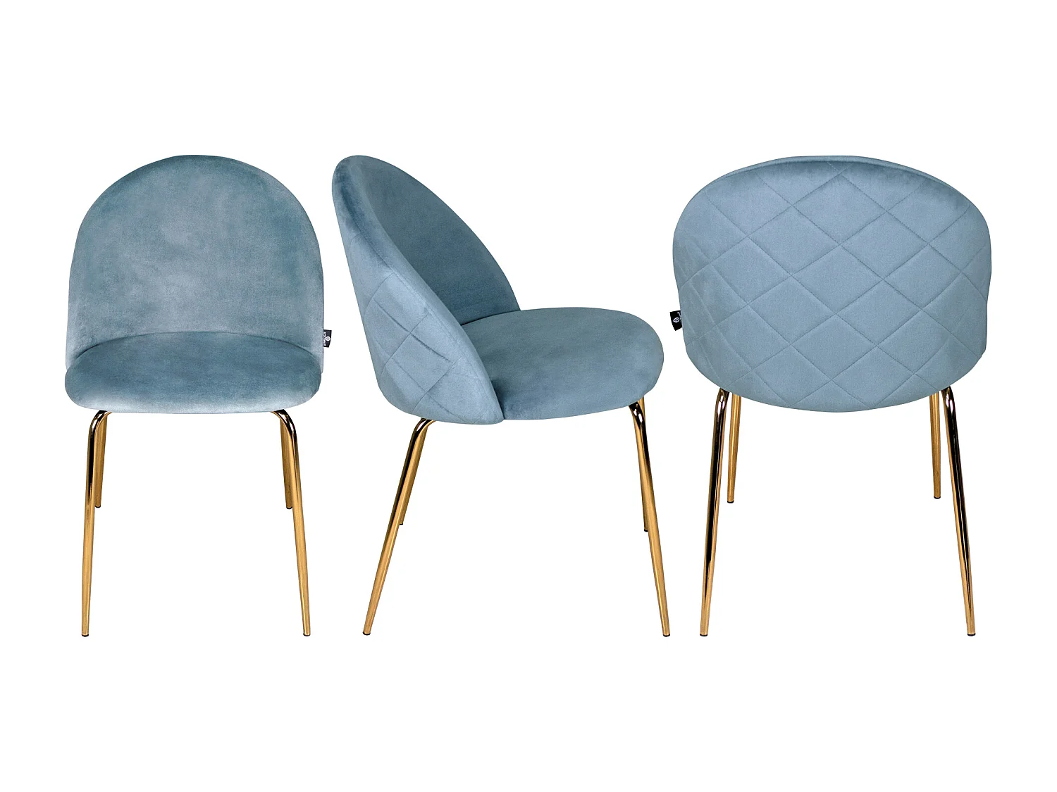 Sedia da pranzo imbottita in velluto carta da zucchero mod. Nicole (2 Pz.)