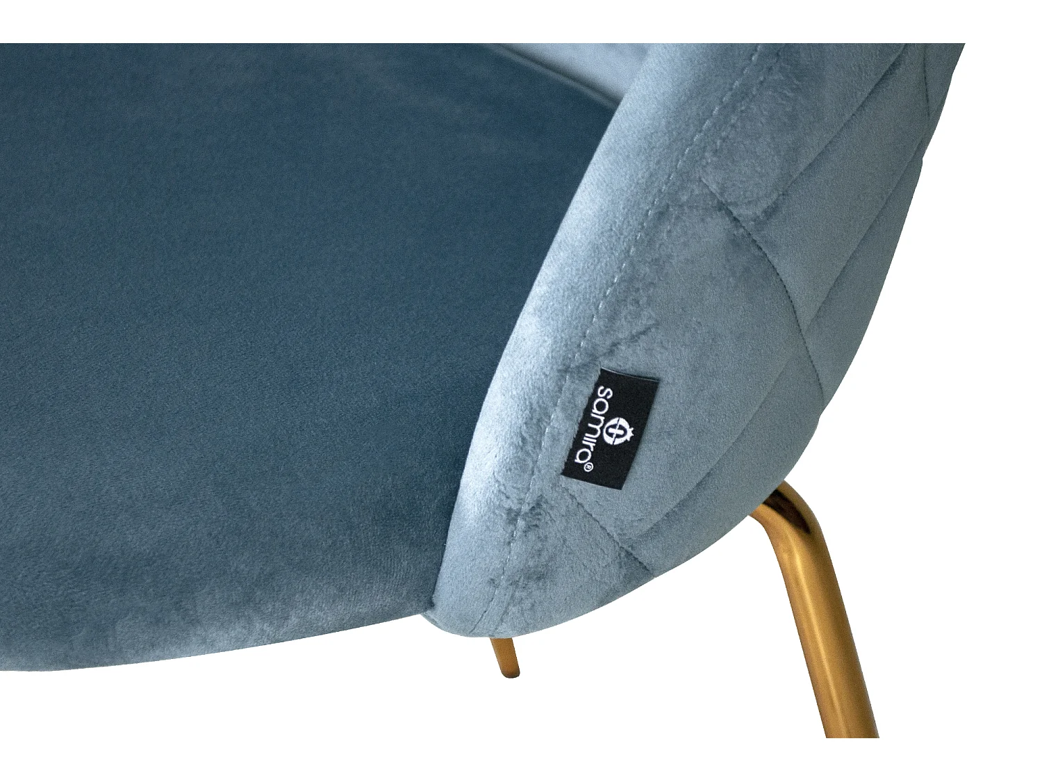 Sedia da pranzo imbottita in velluto carta da zucchero mod. Nicole (2 Pz.)