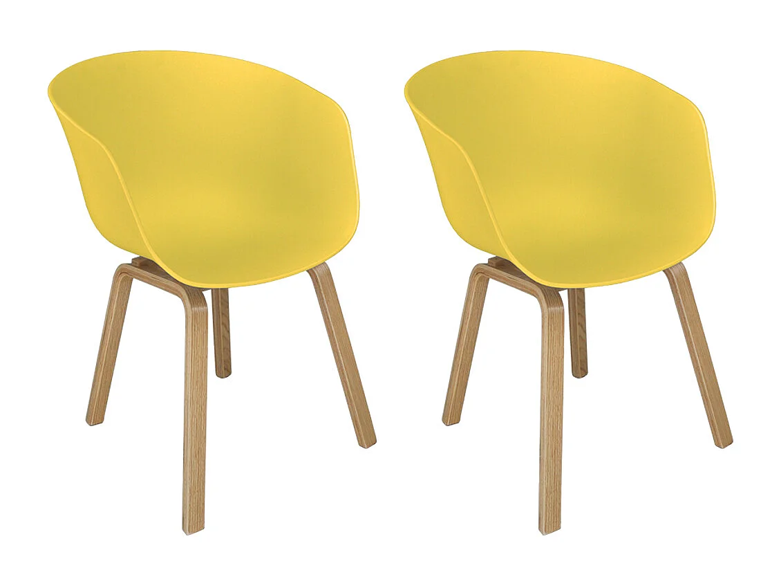 Sedia da pranzo gialla, poltrona in stile scandinavo (2 Pz.)