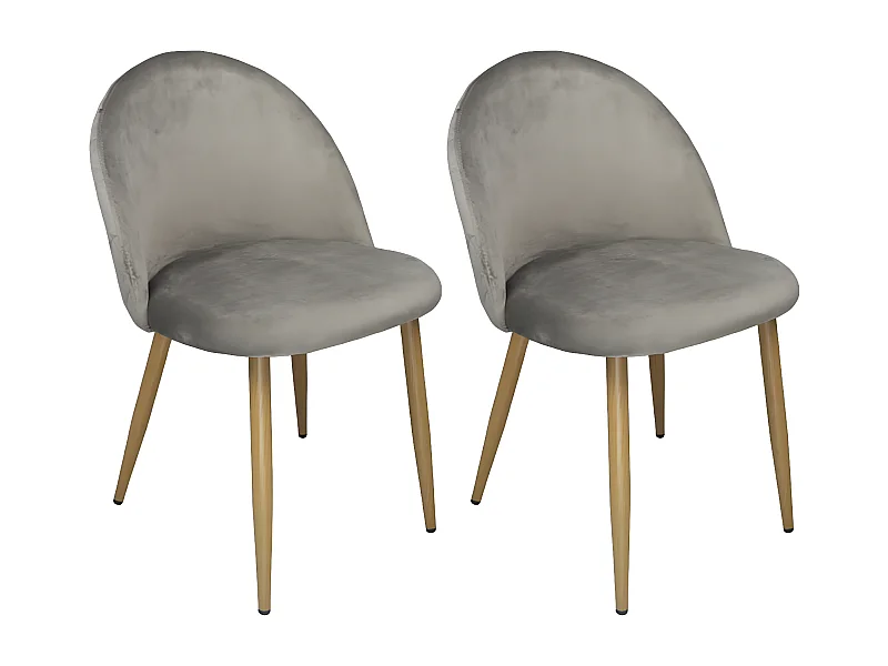 Sedia imbottita in velluto tortora mod. Sophie (2 pz)