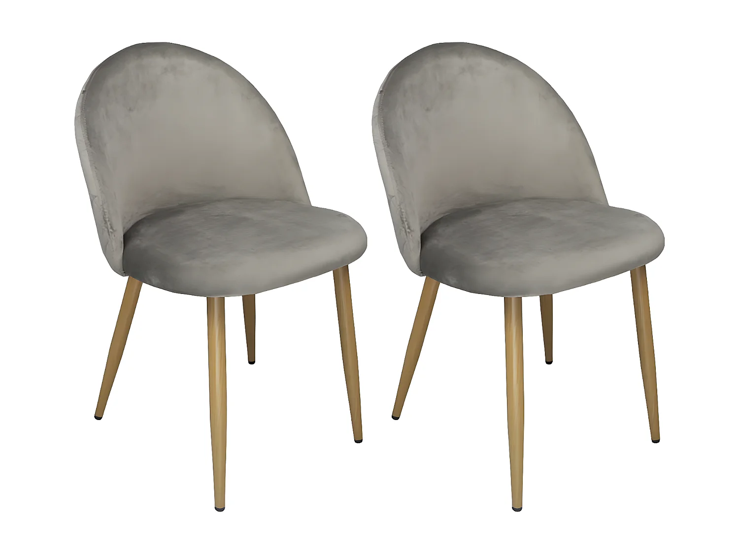 Sedia imbottita in velluto tortora mod. Sophie (2 pz)