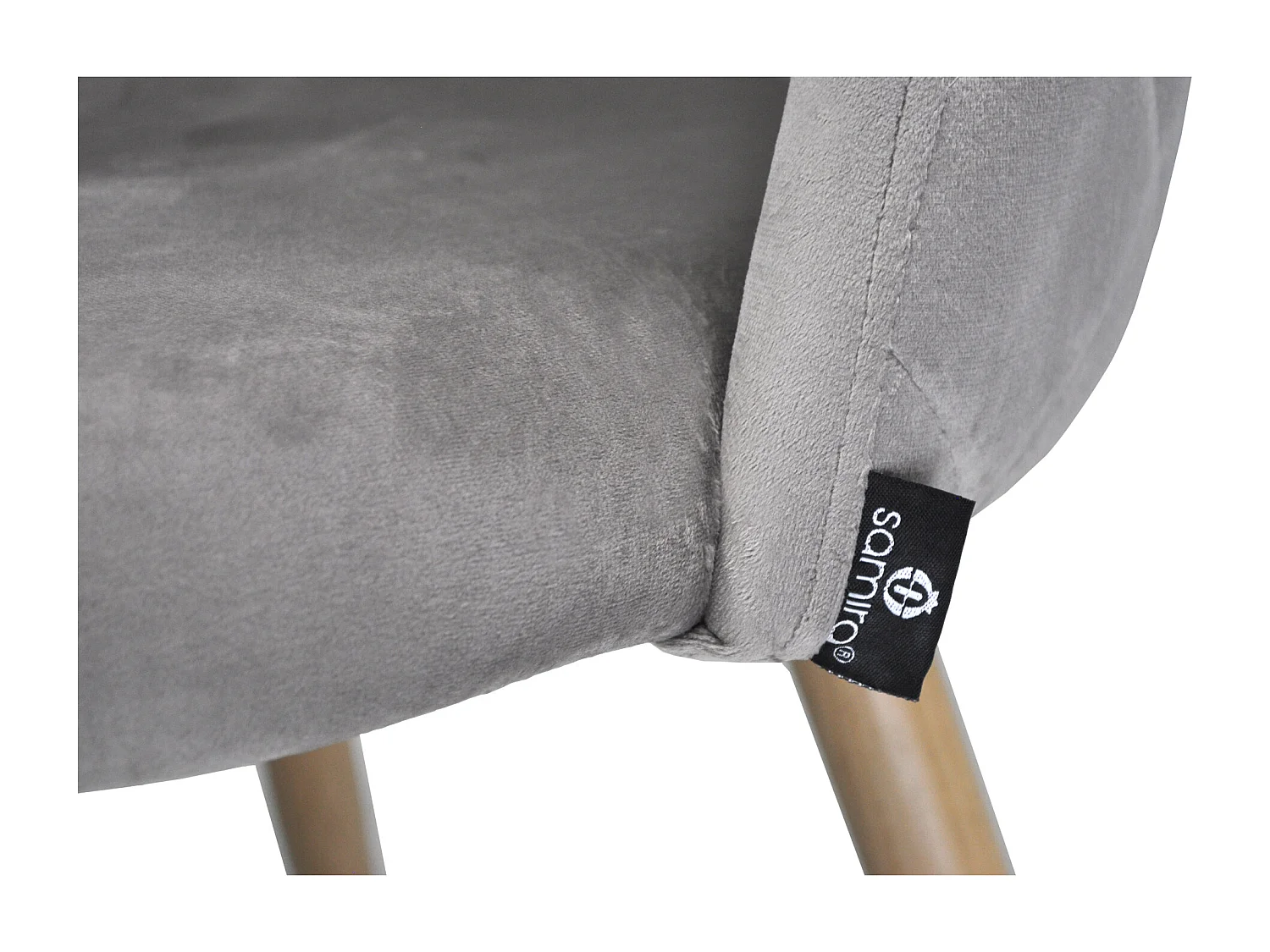 Sedia imbottita in velluto tortora mod. Sophie (2 pz)