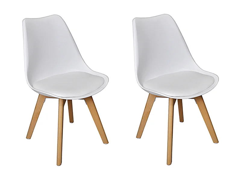 Sedia In Plastica Con Piede In Legno Mod. Mia (2 Pz.)