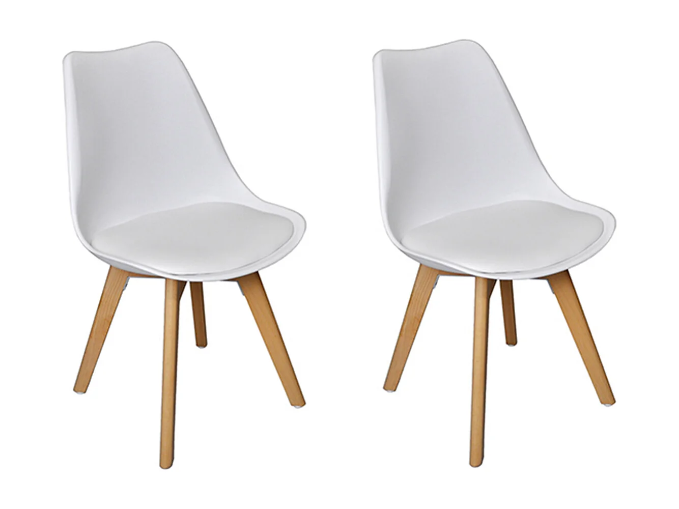 Sedia In Plastica Con Piede In Legno Mod. Mia (2 Pz.)