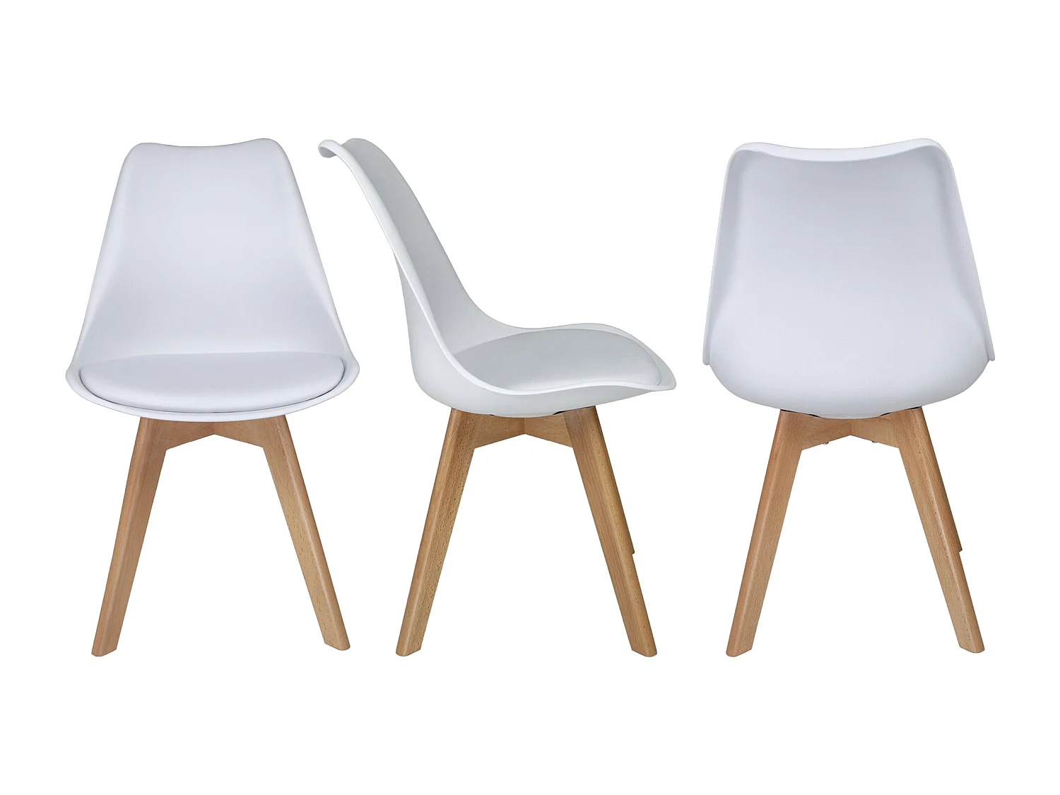 Sedia In Plastica Con Piede In Legno Mod. Mia (2 Pz.)