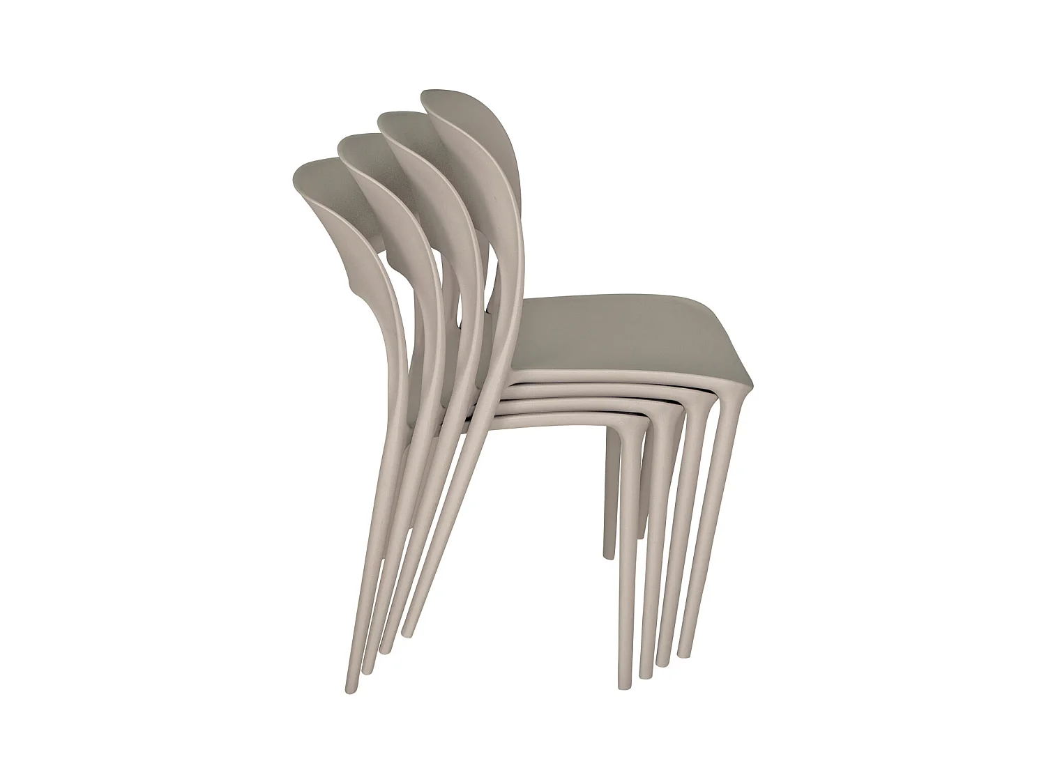 Sedia impilabile in polipropilene tortora mod. Maya  (2 Pz.)