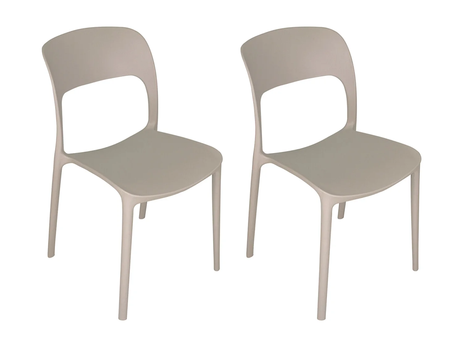 Sedia impilabile in polipropilene tortora mod. Maya  (2 Pz.)