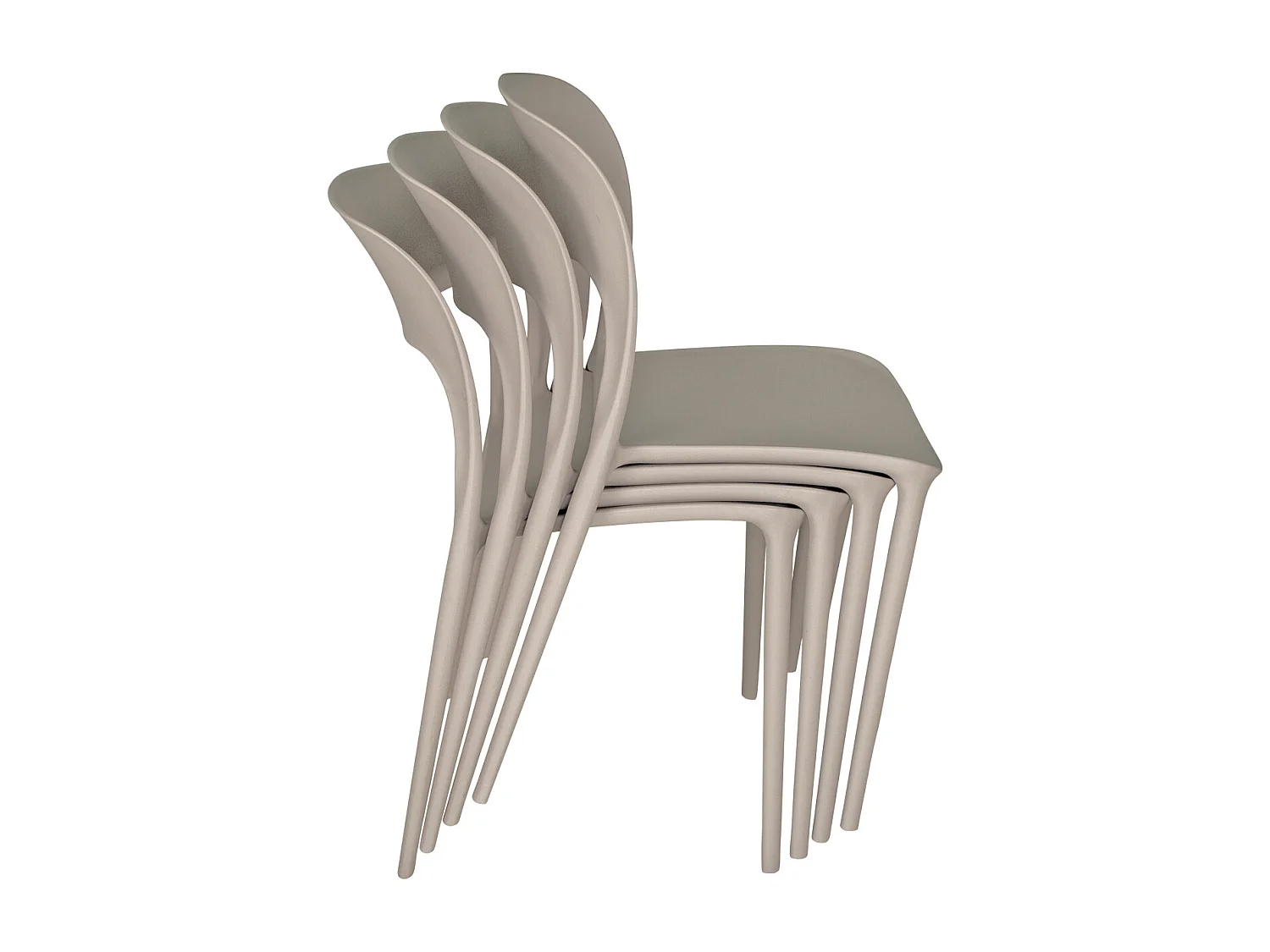 Sedia impilabile in polipropilene tortora mod. Maya  (2 Pz.)