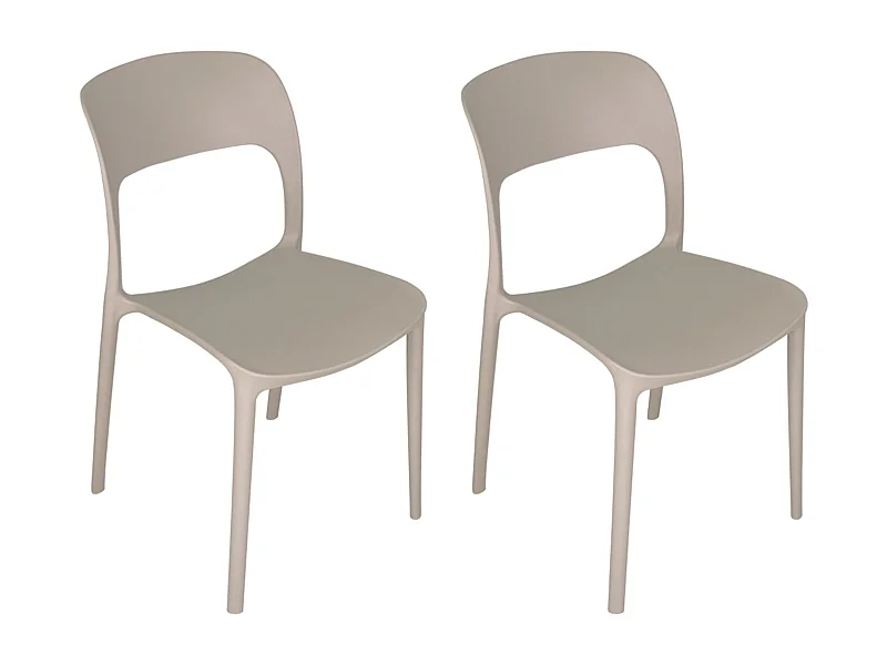 Sedia impilabile in polipropilene tortora mod. Maya  (2 Pz.)