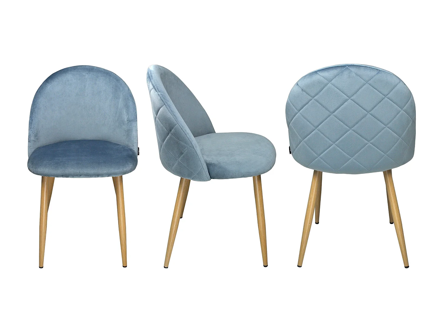 Sedia imbottita in velluto carta da zucchero mod. Sophie (2 pz)