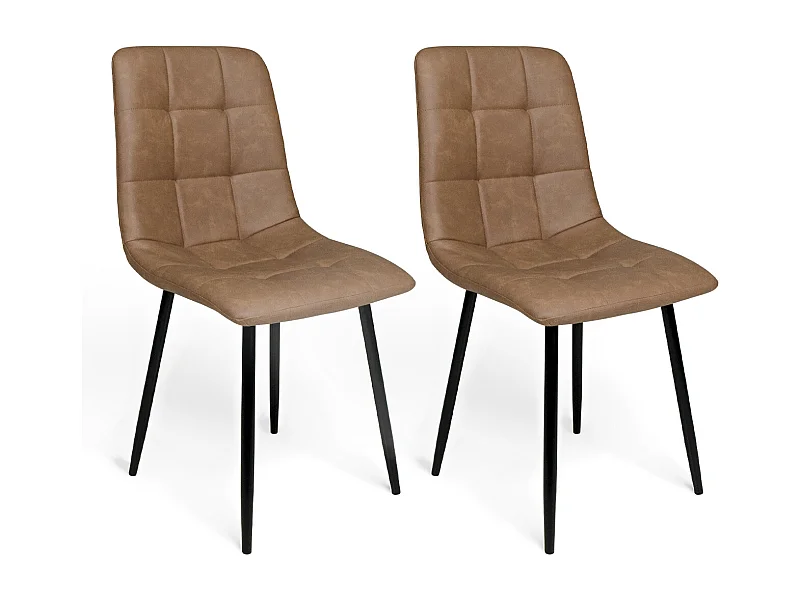 Sedia da pranzo imbottita in ecopelle vintage mod. Karima (2pz)