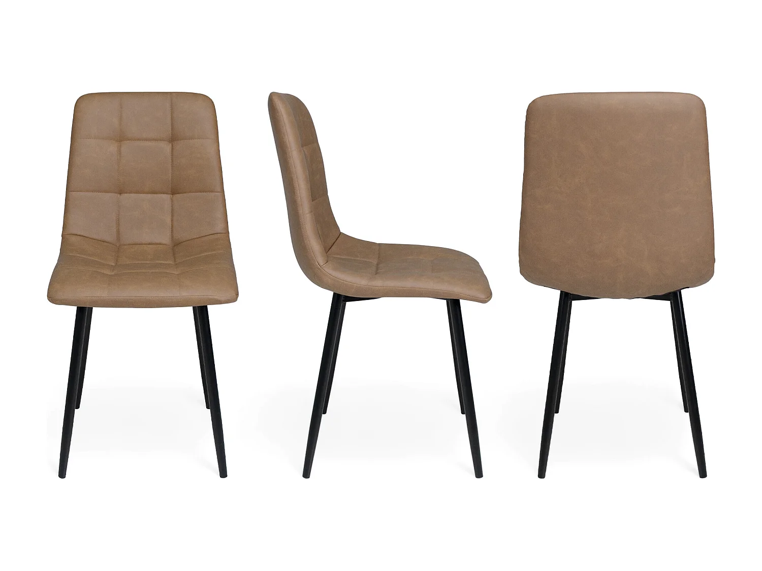 Sedia da pranzo imbottita in ecopelle vintage mod. Karima (2pz)