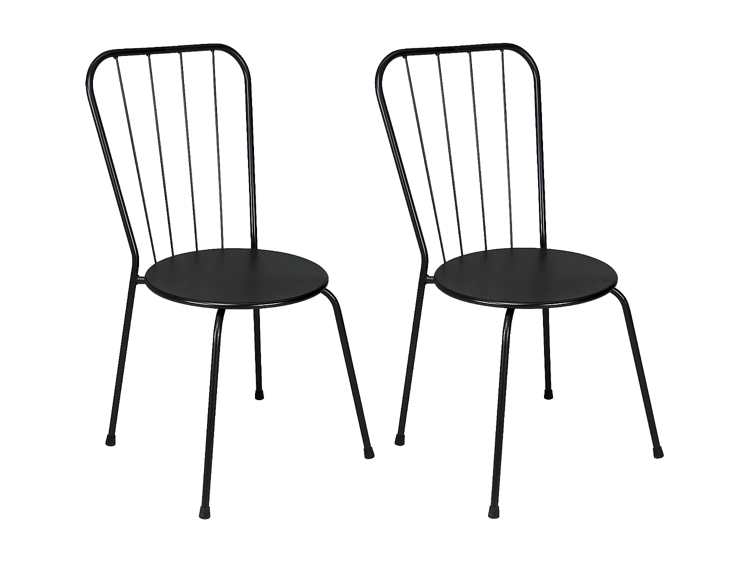 Sedia industriale in metallo nero, sedia da esterno impilabile mod. Molly (2PZ.)