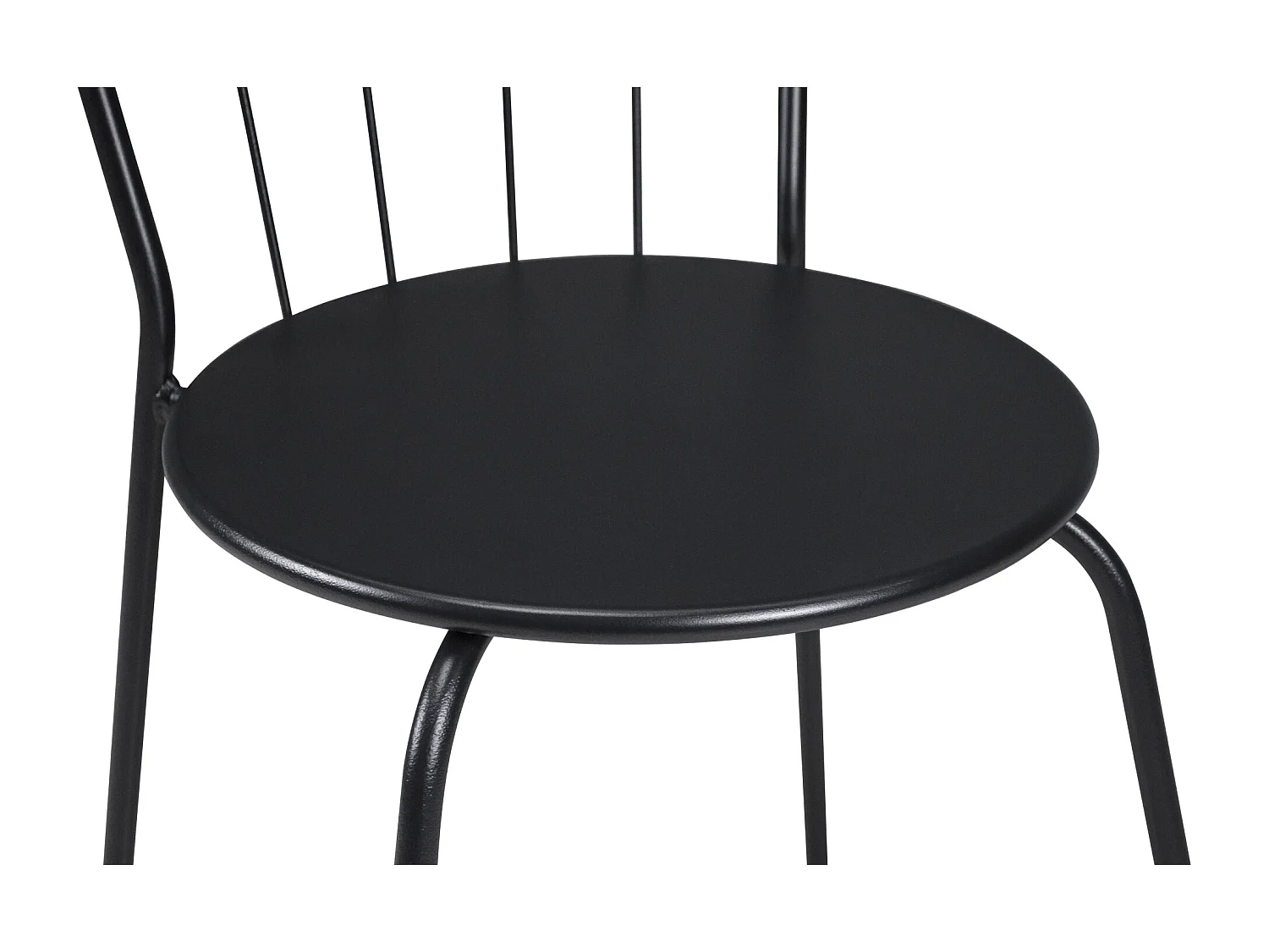 Sedia industriale in metallo nero, sedia da esterno impilabile mod. Molly (2PZ.)