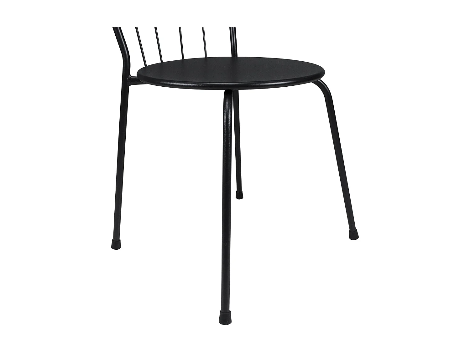 Sedia industriale in metallo nero, sedia da esterno impilabile mod. Molly (2PZ.)