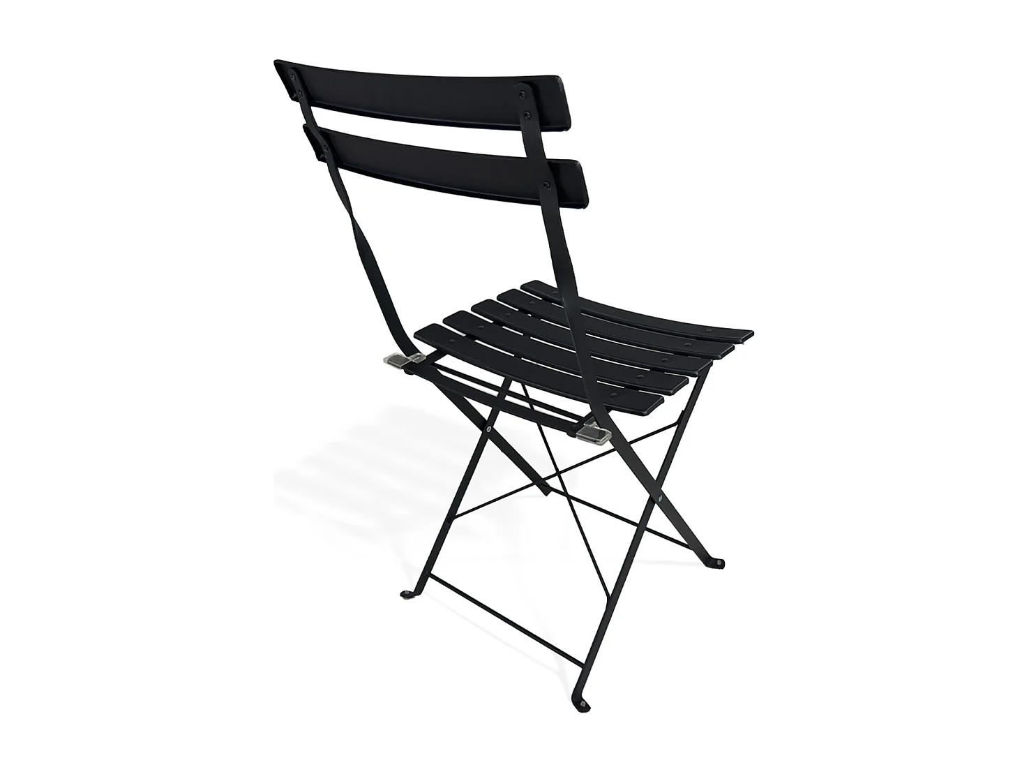 Sedia pieghevole da giardino in metallo nero, sedia richiudibile mod. Amalfi (2pz.)