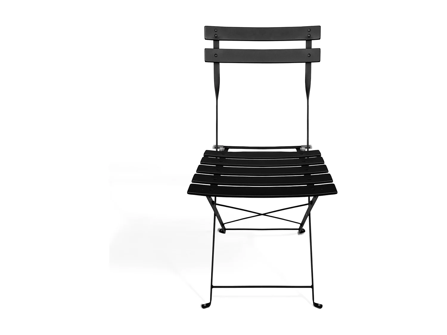 Sedia pieghevole da giardino in metallo nero, sedia richiudibile mod. Amalfi (2pz.)