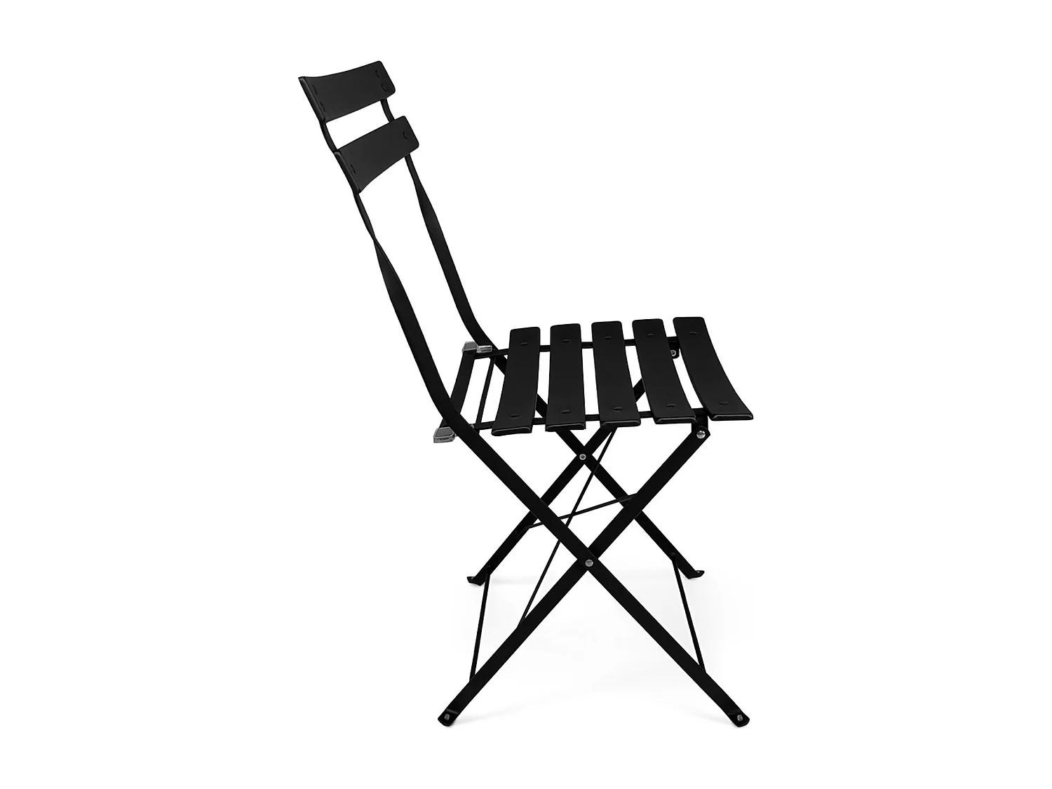 Sedia pieghevole da giardino in metallo nero, sedia richiudibile mod. Amalfi (2pz.)