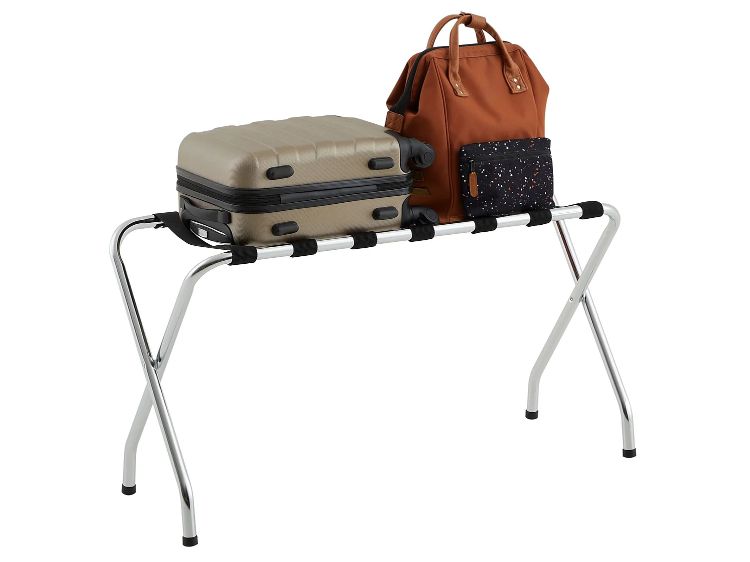 Porte-valise VOYAGE en métal chromé, support-bagages accessoire de chambre hôtel pour sac de voyage et valise