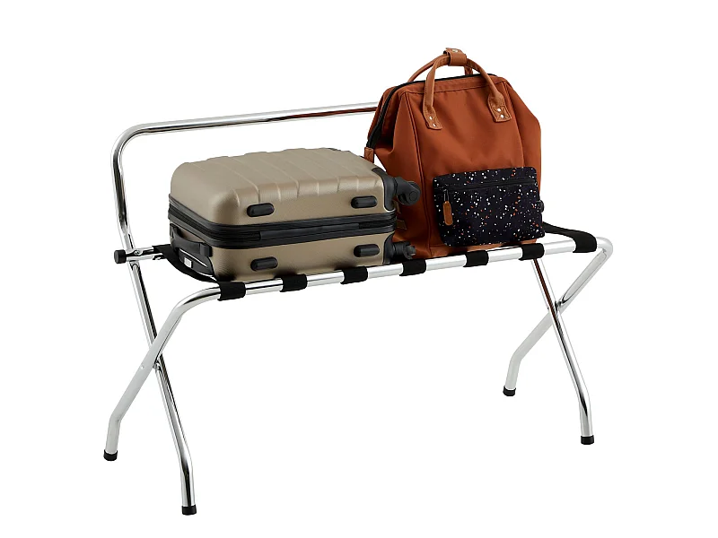 Porte-valise VALISE en métal chromé, support-bagages accessoire de chambre hôtel pour sac de voyage et valise