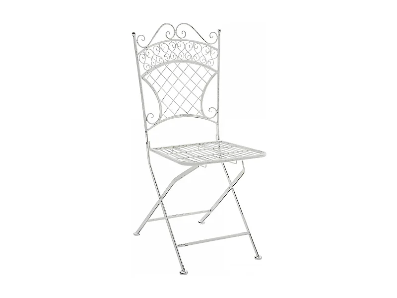 Chaises de jardin - Métal & Métal - Blanc antique - Adelar