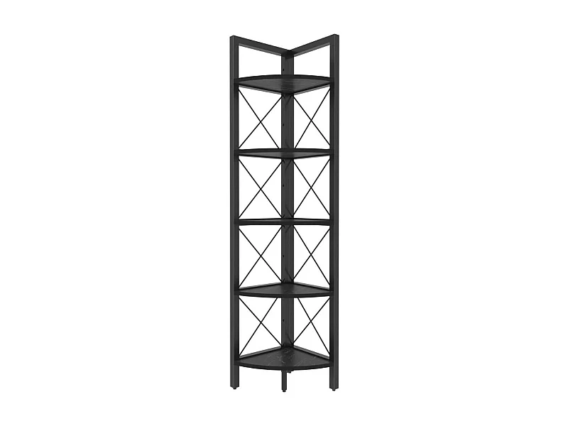 Etagère d'angle 5 tablettes noir H160 cm - Remo