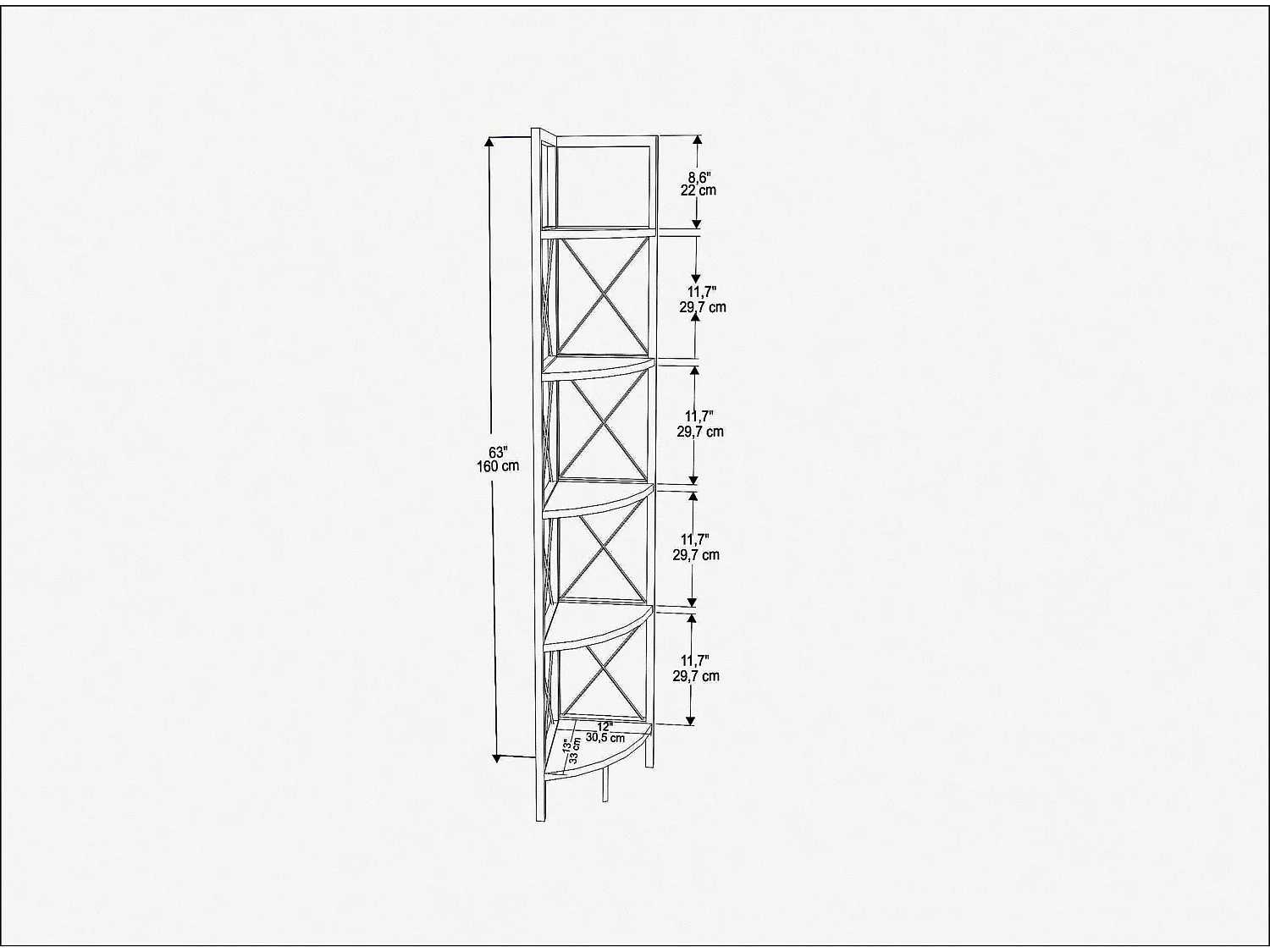 Estante Industrial Moderna, Preta, 160 cm de Altura | Painel de Partículas 100% Revestido em Melamina, 18 mm de Espessura | Armazenamento El