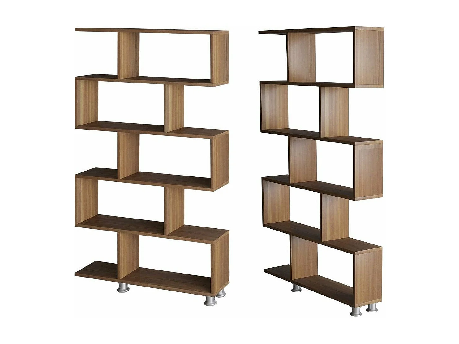 Estantería de 5 estantes decorativos de nogal H156 cm - Nilüfer