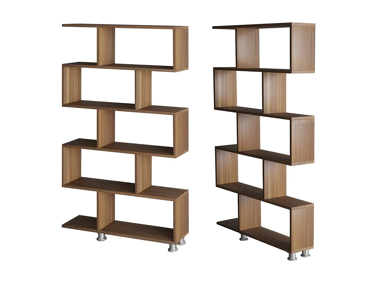 Modern bokhylla i valnöt – 90 cm x 156 cm x 20 cm – valnöt – melaminbelagd spånskiva