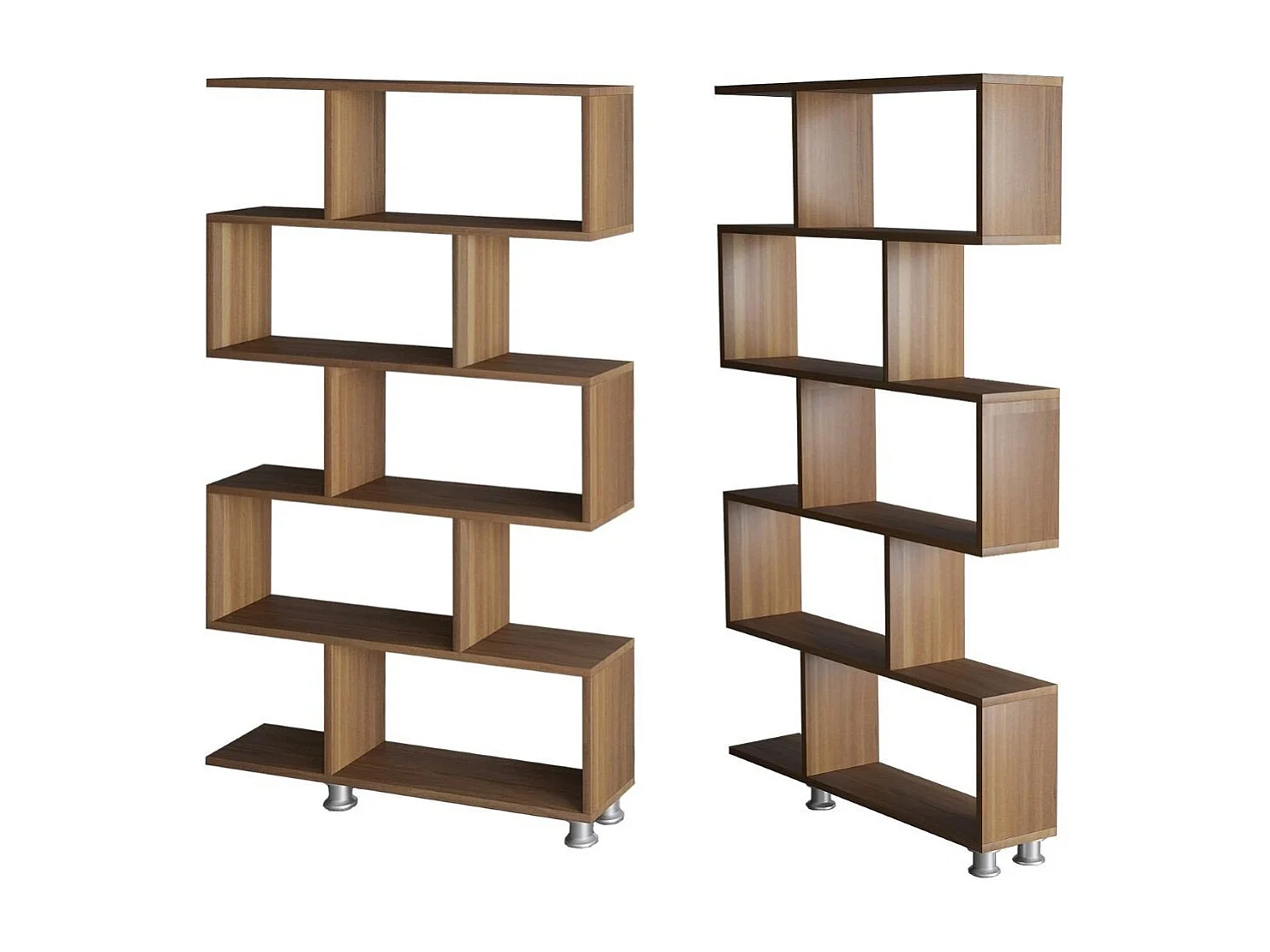 Modern bokhylla i valnöt – 90 cm x 156 cm x 20 cm – valnöt – melaminbelagd spånskiva