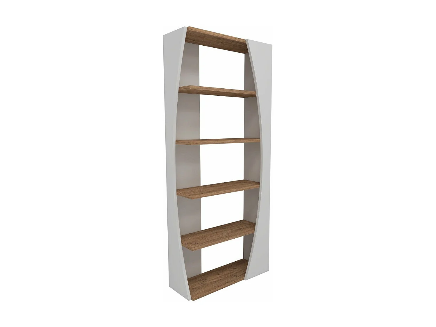 Etagère 5 tablettes décor blanc et pin atlantique H150 cm - Selge