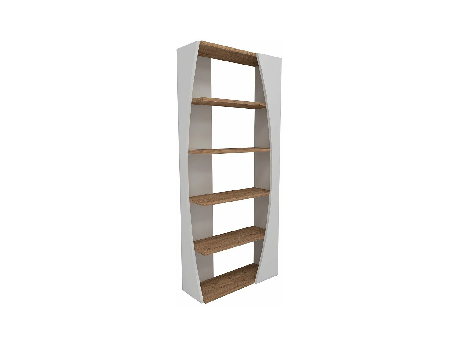 Etagère 5 tablettes décor blanc et pin atlantique H150 cm - Selge